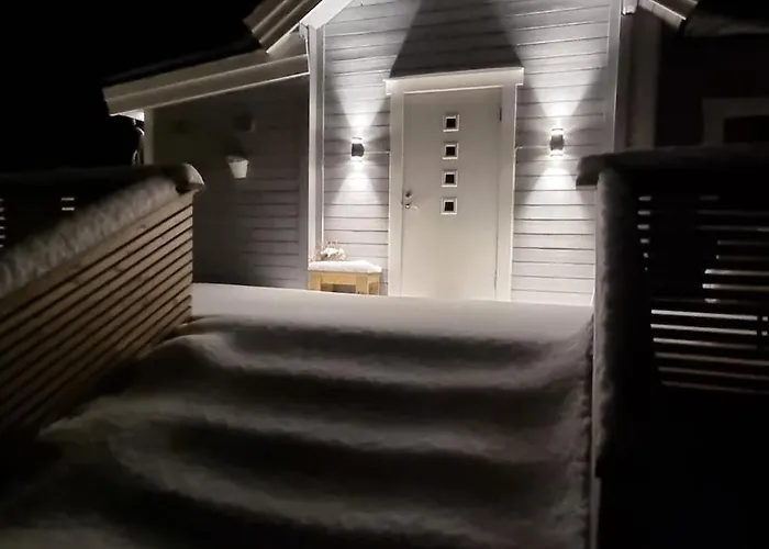 Discover The Ultimate Aurora Escape With A Cozy Outdoor Sauna And Hot Tub